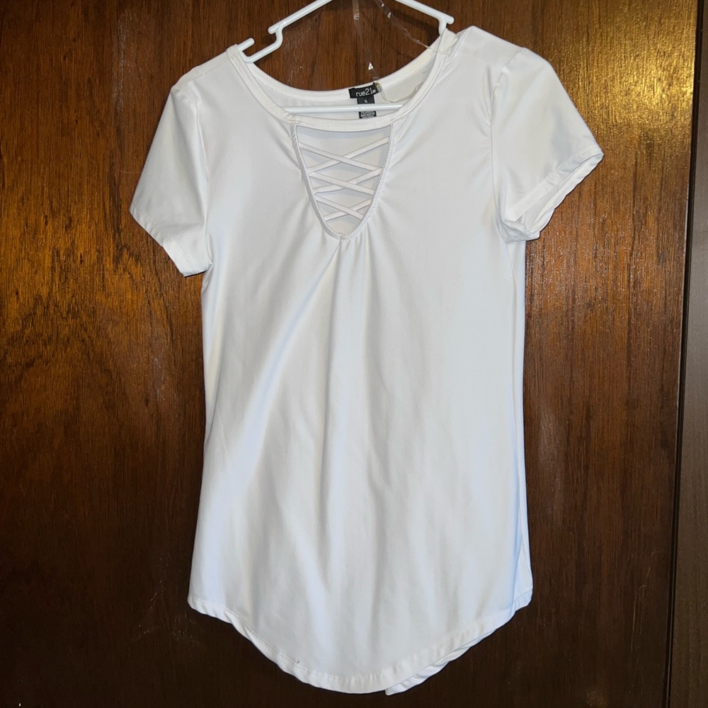 Womens Cutout Crisscross Shirt
